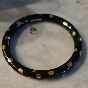 Tiffany & Co. 1975 Angela Cummings Black Jade Bangle with 18kt Yellow Gold Dots